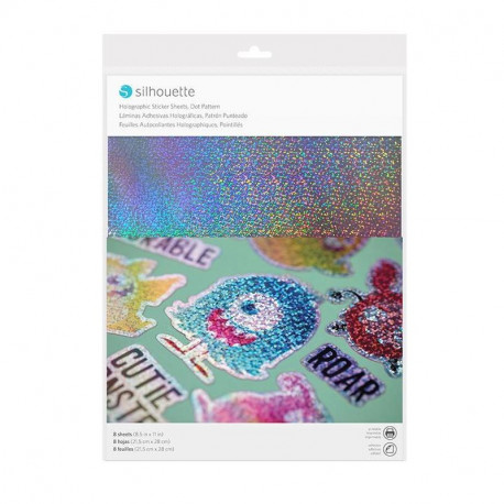 Silhouette Stickerpapier Holographisch gepunktet, silber