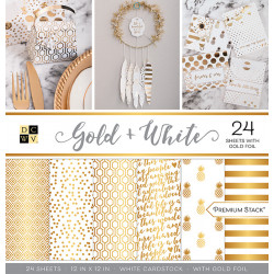 Cardstockpack "gold & white"
