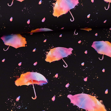Glitzerpüppi French Terry - Aquarell Regenschirm