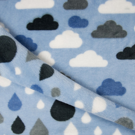 Kuschelfleece doubleface - Wolken