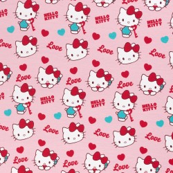 Jersey Hello Kitty - Katzen & Herzen rosa