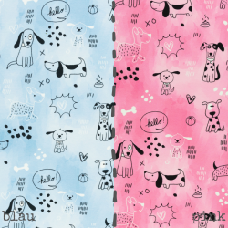 Jersey Funny Dogs - Hunde blau/pink