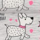Jersey Funny Dogs - Hunde blau/pink meliert