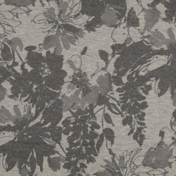 French Terry  - floral grau