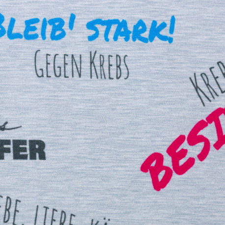 Baumwolljersey Charity bleib stark - Wörter