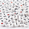 Buchstabenperlen 7mm aus Kunststoff - weiss