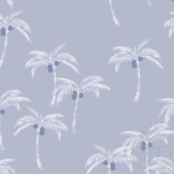 Family Fabrics Nautical - Palmtree blau