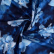 French Terry ungeraut - blaue Orchideen