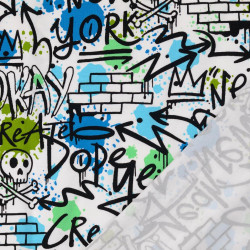 Baumwoll-Jersey - Graffiti