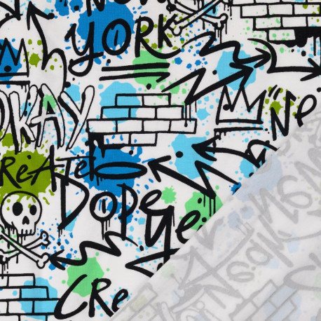 Baumwoll-Jersey - Graffiti