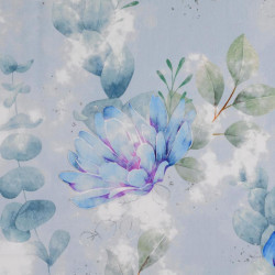 Baumwoll-Jersey - Blumen hellblau