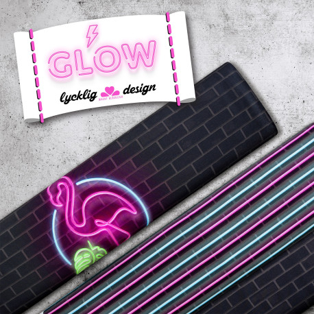 French Terry Panel Glow by lycklig design - Flamingo