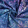 Popeline Batik blau - Blumen
