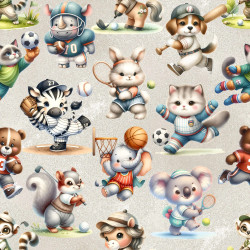 Baumwolljersey - sportliche Tiere