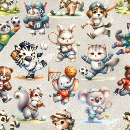 Baumwolljersey - sportliche Tiere