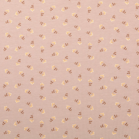 Baumwolljersey - Blümchen in Brauntönen