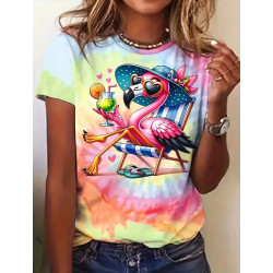 Jersey Panel Stoffkids - Flamingo