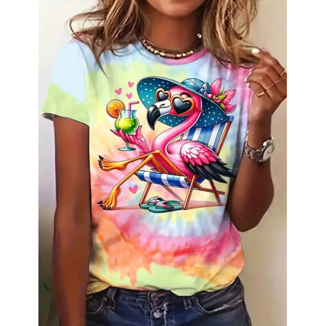 Jersey Panel Stoffkids - Flamingo