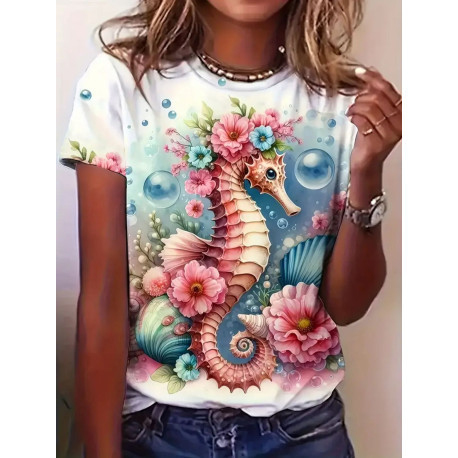 Jersey Panel Stoffkids - Seepferdchen