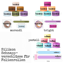 Silikon Schnappverschlüsse für Folienrollen - 6er-Set