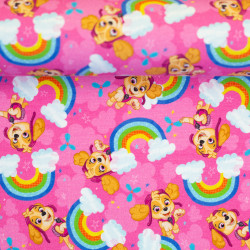 Baumwolljersey Paw Patrol - Skye Regenbogen pink