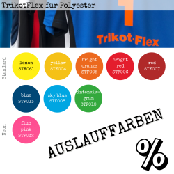 TrikotFlex für Polyester - Auslauffarben