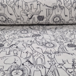 Baumwolljersey Tierzeichnungen