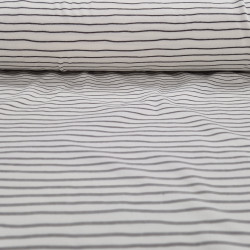Baumwolljersey Streifen -  wollweiss