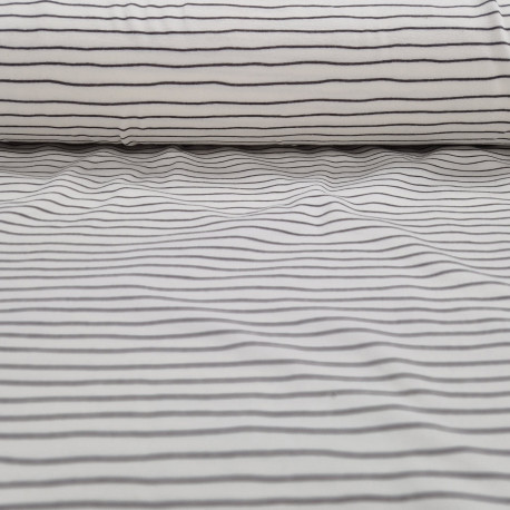 Baumwolljersey Streifen -  wollweiss