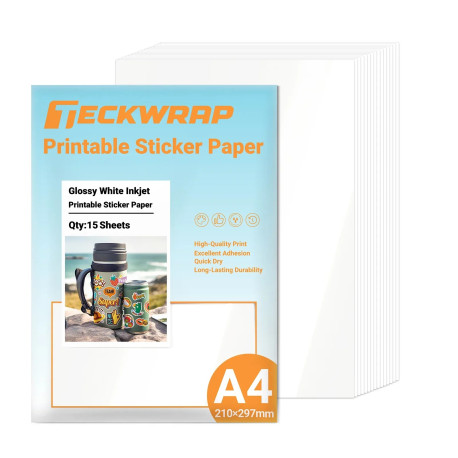 bedruckbares Stickerpapier weiss - Starterset 15 Bögen