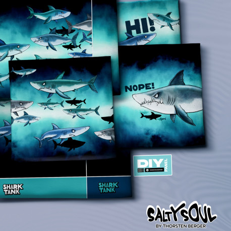 Samtkissen Panel Salty Pillow Thorsten Berger - Hai