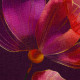 Leinen Mischgewebe Adria - Blüten fuchsia-bordeaux