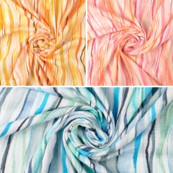 Double Gauze / Musselin - Batik Streifen