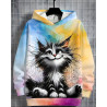 Jersey Panel Stoffkids - Katze (Regenbogen)