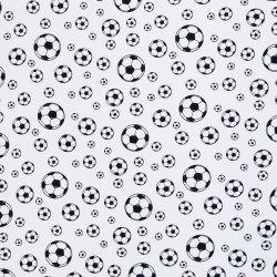 Baumwollwebware Fussball schwarz/weiss