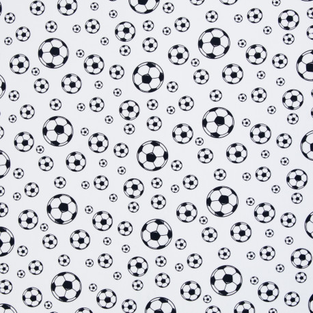 Baumwollwebware Fussball schwarz/weiss