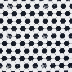 Baumwollwebware Fussballmuster schwarz/weiss