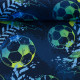Baumwollwebware Fussball grün/blau