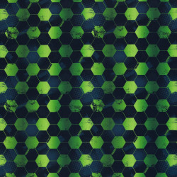 Baumwollwebware Fussballmuster grün/blau