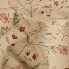 Leinenoptik - Blumen beige