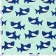 Baumwolljersey "Haie", babyblau