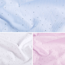 Baumwoll-Polyester Stoff gestreift mit Glitzersteinchen