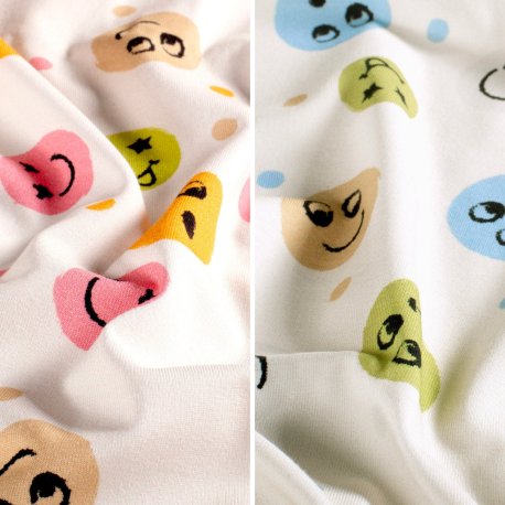 Baumwolljersey "Emoticons"