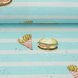 Beach "Pommes&Burger" - Baumwolljersey by Christiane Zielinski