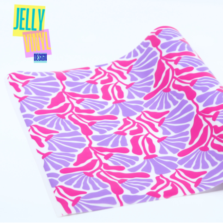 Jelly Vinyl - Boho Flowers pink - 30x135cm