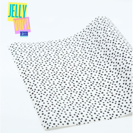 Jelly Vinyl - Dots schwarz - 30x135cm