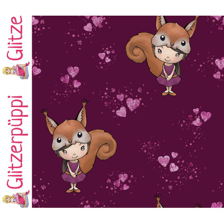 Glitzerpüppi French Terry - Fuchsmädchen