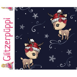 Glitzerpüppi French Terry - Weihnachtsreh