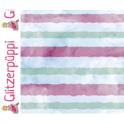 Glitzerpüppi French Terry - Watercolor-Streifen
