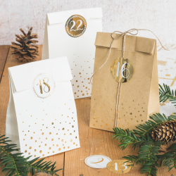 Adventskalender-Beutel aus Kraftpapier